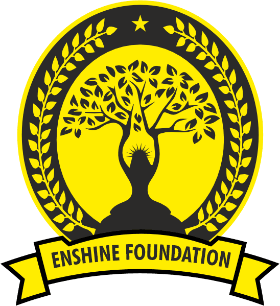 Enshine Foundation emblem: a tree growing from a rising sun, framed by a laurel wreath