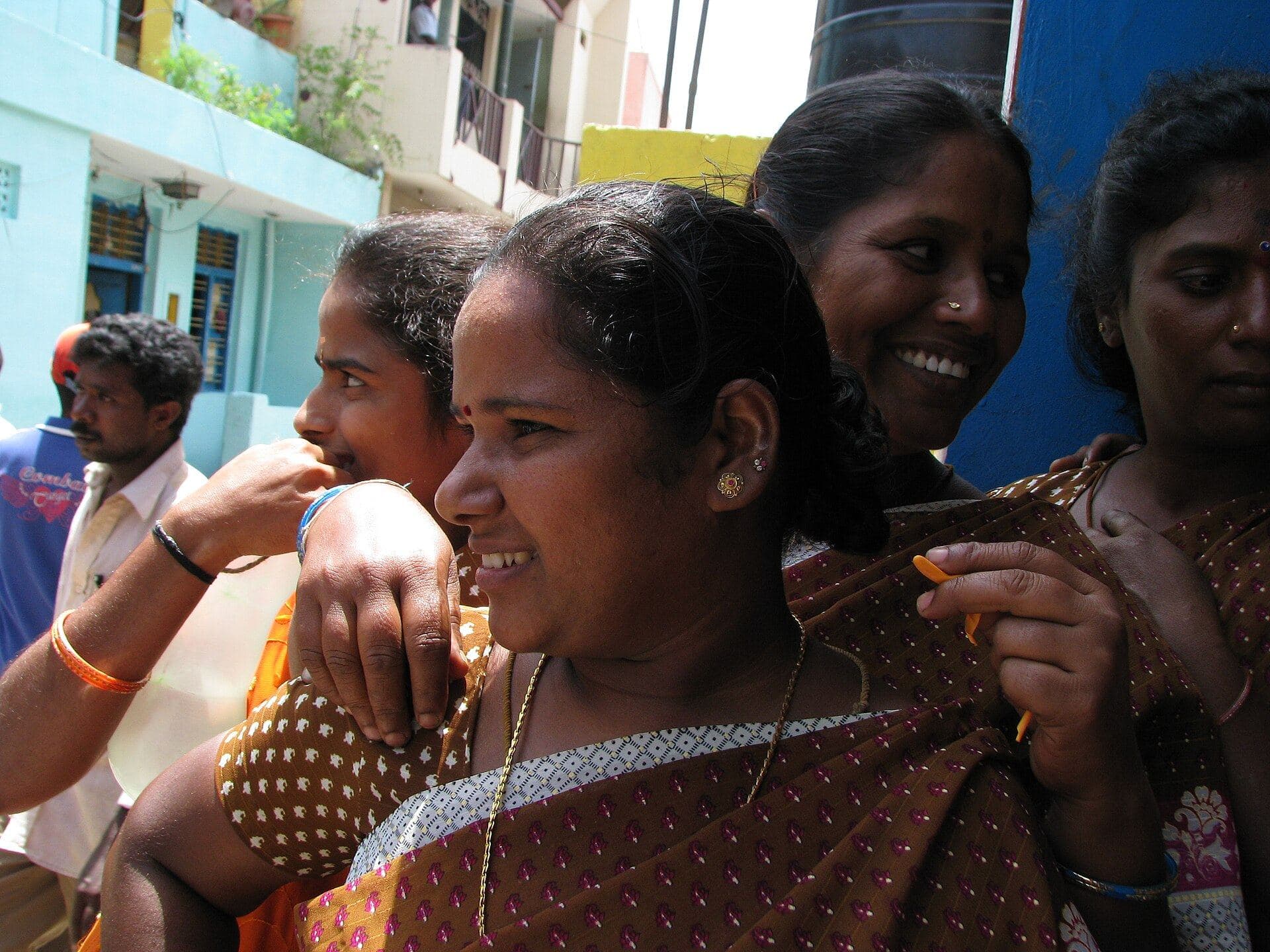 Women of the community smiling together